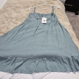 Grace Karin Light Blue Sleeveless Dress with Ruffled Hem